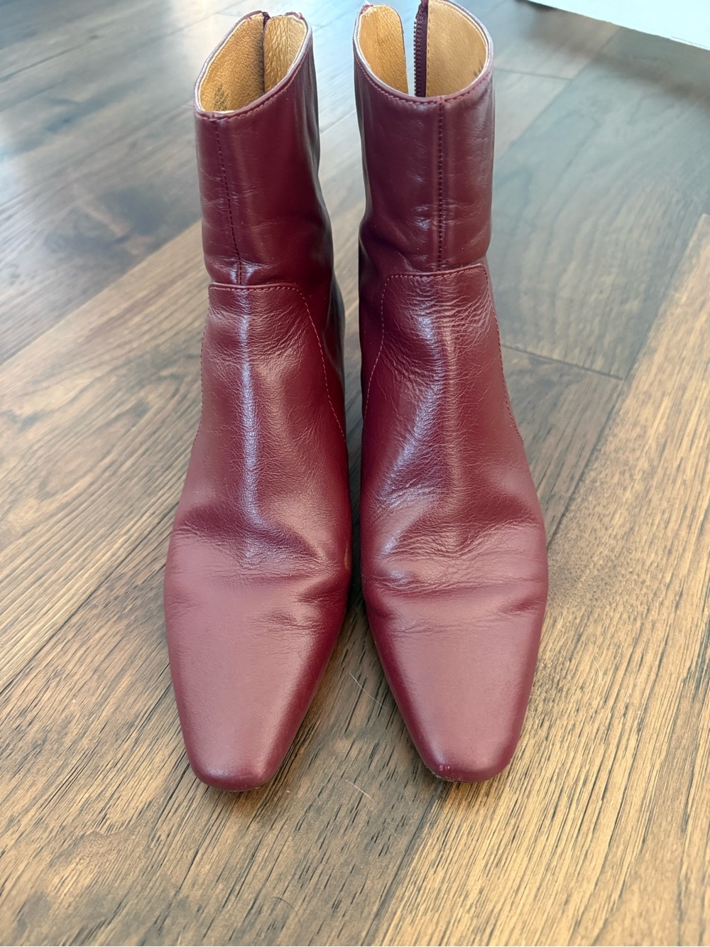 Madewell Women's Burgundy Leather Ankle Boots